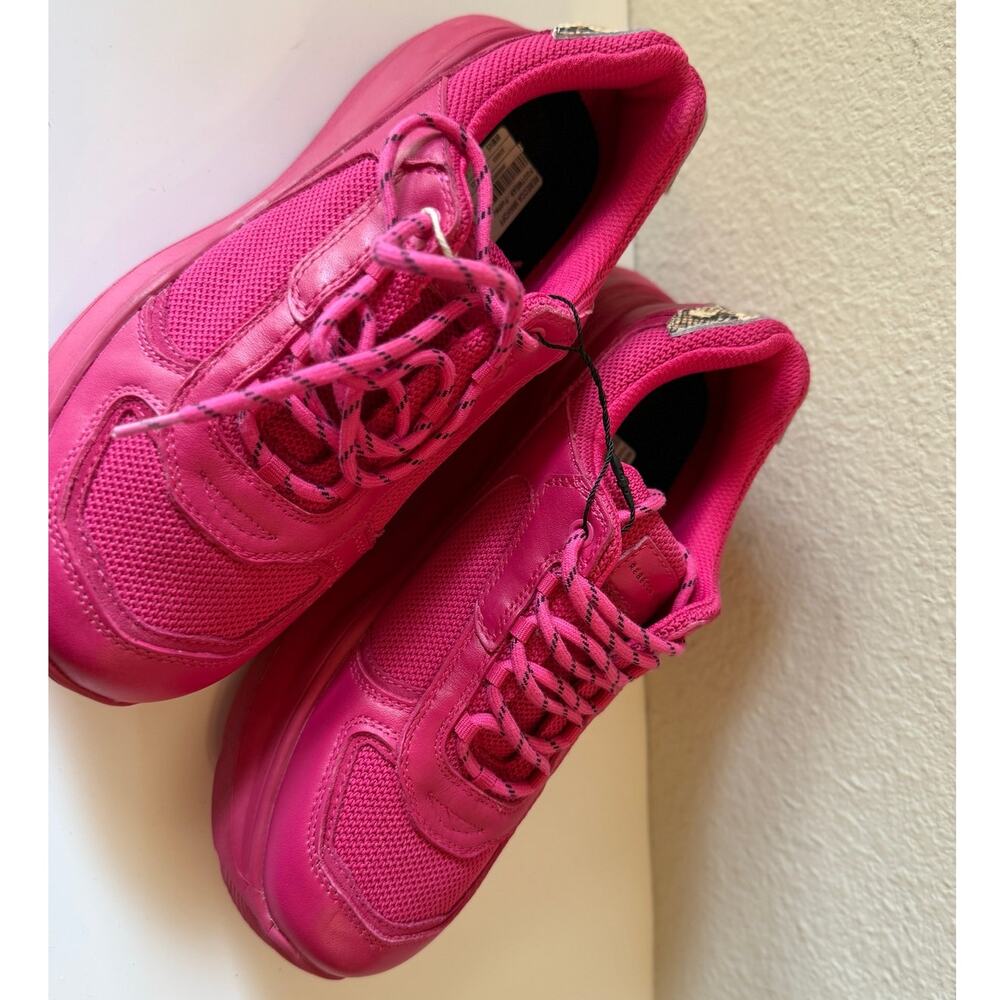 NWT Rebecca Minkoff Leather/Mesh Low Top Trainer Sneaker Fuchsia Women's US 9